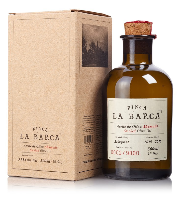 Aceite de Oliva Ahumado "Finca La Barca" botella 500 ml. - Caja Regalo