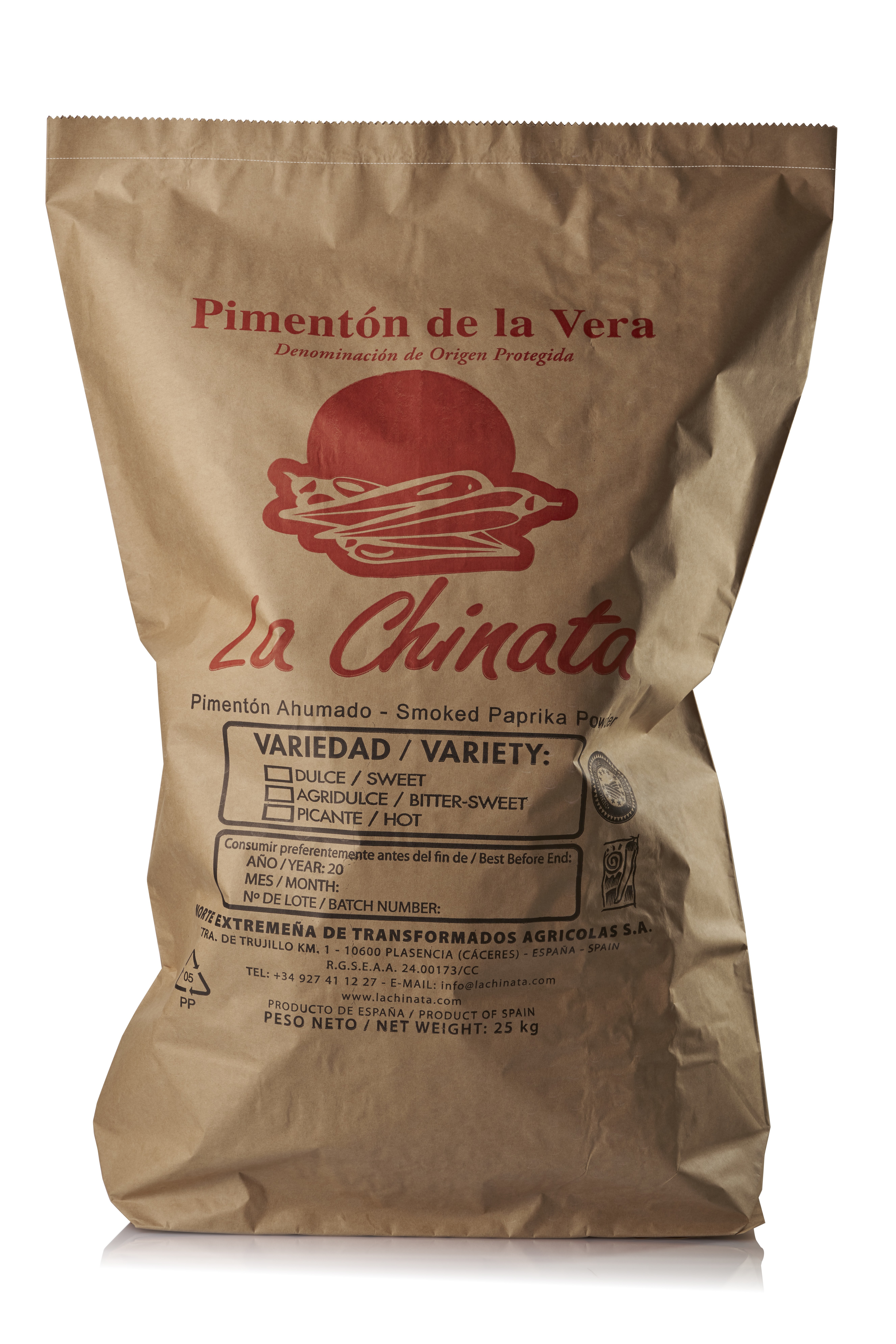 Hot Smoked Paprika Powder "La Chinata" 25 Kg. Bag