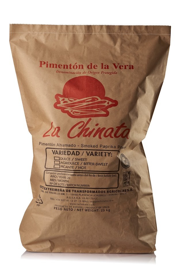 Sweet Smoked Paprika Powder "La Chinata" 25 Kg. Bag